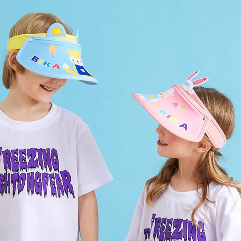 

Caps & Hats Summer Kids 's Straw Sun Ear Outdoor Girls Visor Sea Beach Boy Casual Sport Flexible Casquette, Yellow
