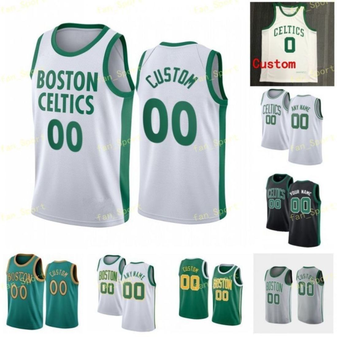 

75th City Earned Edition Custom Printed Aaron 26 Nesmith Tacko 99 Fall Tremont 51 Waters Moritz 20 Wagner Romeo 45 Langford Evan 94 Fournier, Kelly green
