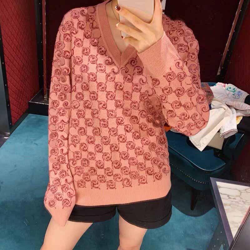 

Women Animal Pattern Sweater Ins Style Clothes Cardigan Pullover Sweaters Casual Outdoor Coat Warm Winter Jacket Embroidery Top Hot 21, Red4