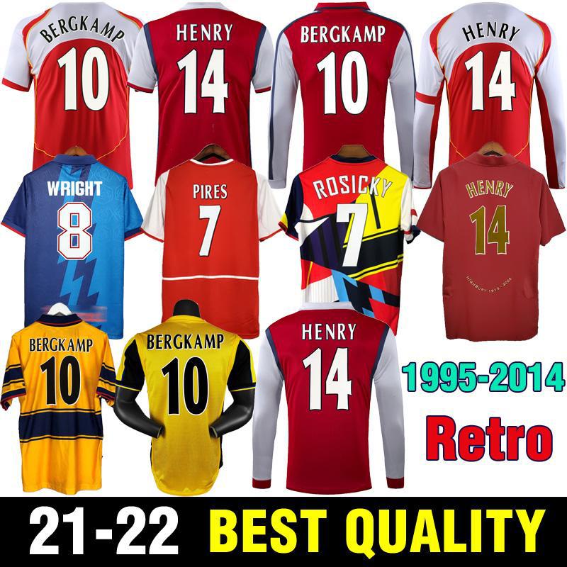 

men1995 96 Retro WRIGHT Soccer Jersey BERGKAMP 97 98 99 Football shirts ADAMS OVERMARS 2000 01 02 03 HENRY PIRES 04 05 06 07 08 REYES KANU 1, Black;yellow
