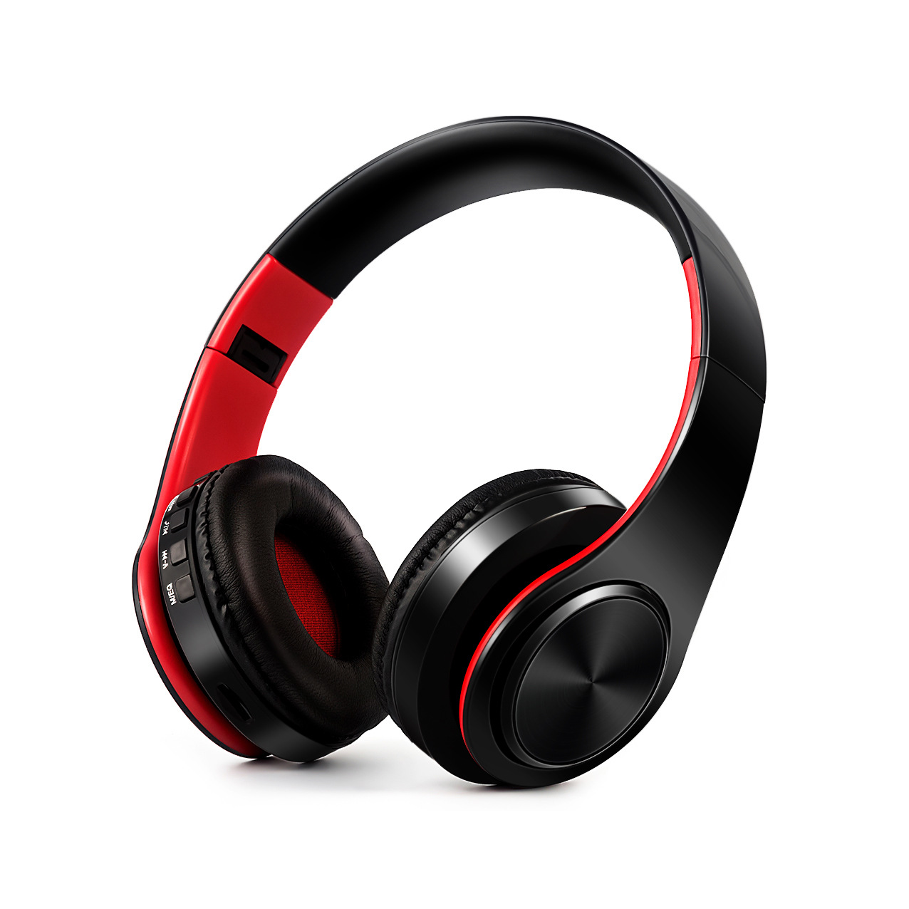 

Foldable Wireless Headphones Stereo Bluetooth Earphones Earphone Animation Showing Support TF Card Build-in MIC 3.5mm jack, White