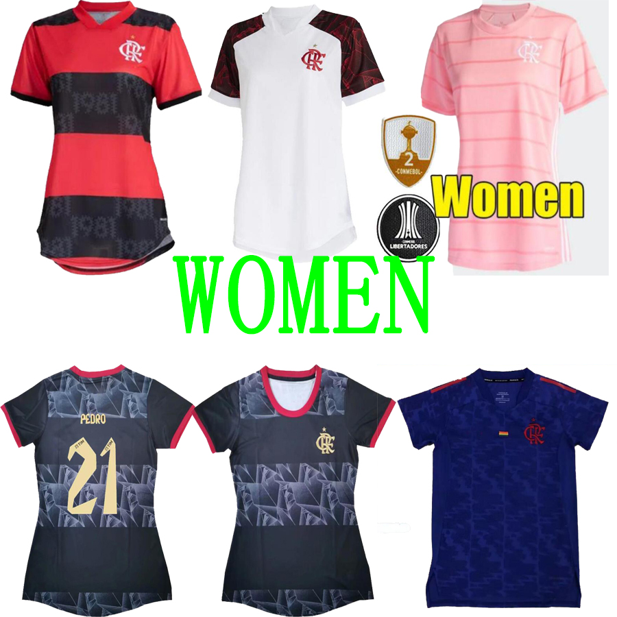 

21 22 Flamengo DIEGO PEDRO Women Soccer Jerseys E.RIBEIRO DE ARRASCAETA MATHEUZINHO GABI VITINHO Home Away 3rd Football Shirts Uniforms, Black