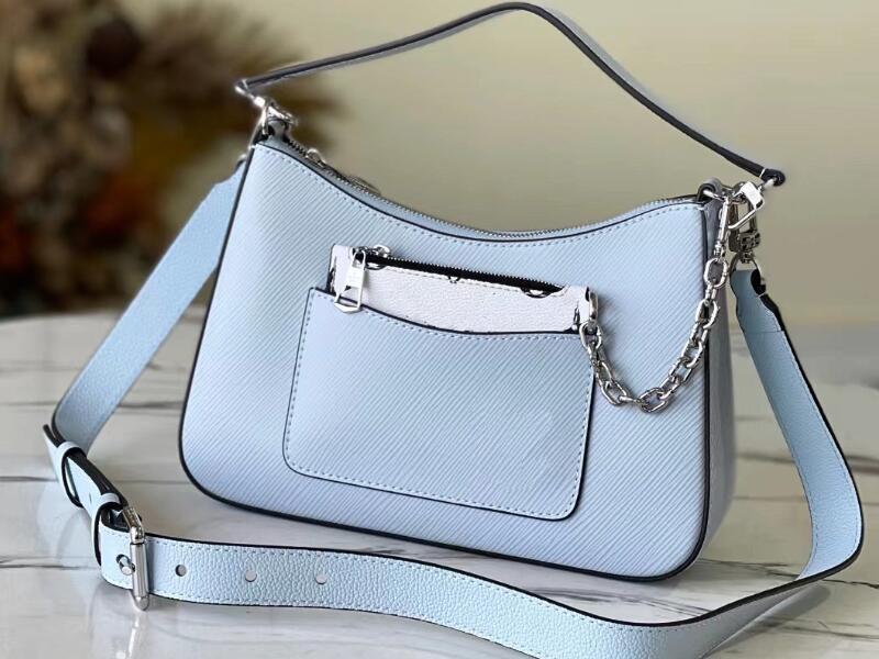 

Marelle Louise Vutton Designer Realfine Bags Blue Epi Leather Shoulder Handbags Purse For Womens fashion BagsViuton M80688, Dust bag