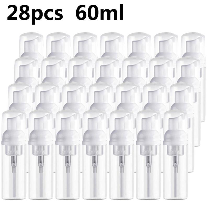 

Storage Bottles & Jars 28 Pack 60ML/30ML Foam Dispenser Bottle Plastic Refillable Mini Foaming Soap Pump -for Travel
