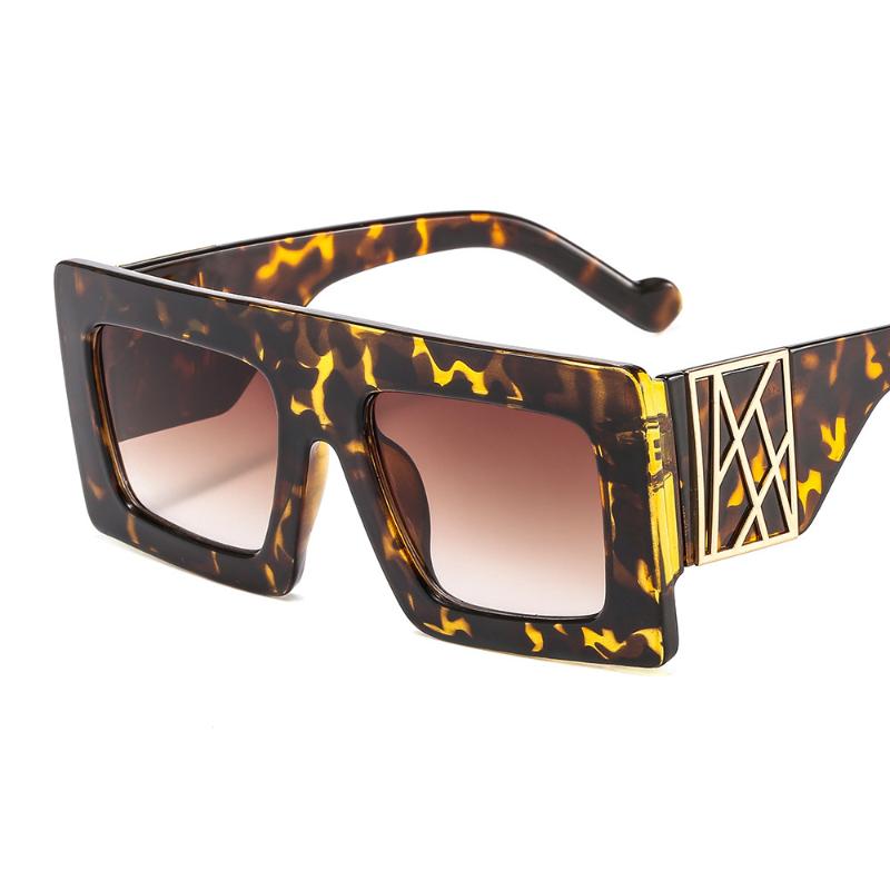 

Sunglasses Vintage Oversized Square Women Retro Brand Designer Rectangular Wide Frame Men Leopard Outdoor Sun Glasses Shades, White;black