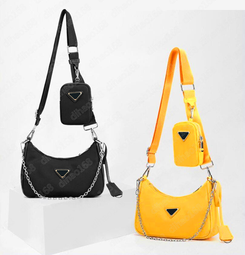 

2021 Shoulder Bags high quality nylon Handbags Bestselling wallet women Crossbody bag canvas Hobo purses 2-piece set, Card brown grid