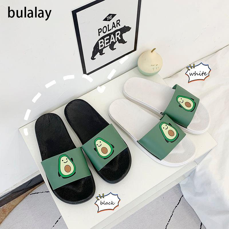 

Summer Slippers Women Casual Beach Slides Avocado Flip Flops Unisex Couple Shoes Soft Indoor, Black
