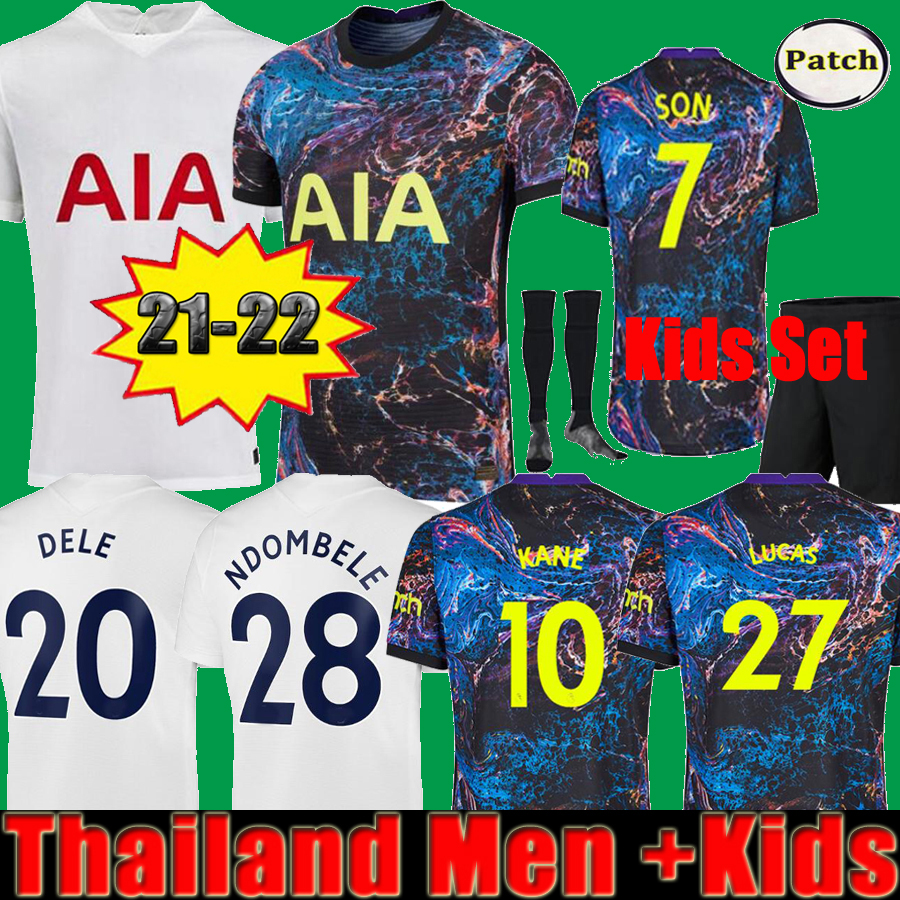 

Men + KIDS 21 22 KANE SON BERGWIJN NDOMBELE Soccer Jerseys 2021 2022 Tottenham DELE jersey Football shirt LO CELSO Morgan BALE LAMELA LUCAS 4TH HØjbjerg Thai AWAY Loris, Kids 2020 home