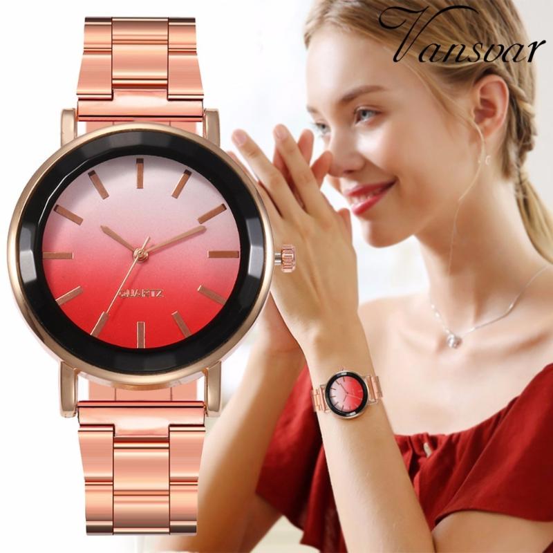 

Luxury Rose Gold Women Watch Steel Band Fashion Ladies Watches Quartz Wristwatches Elegant Clock Zegarki Damskie