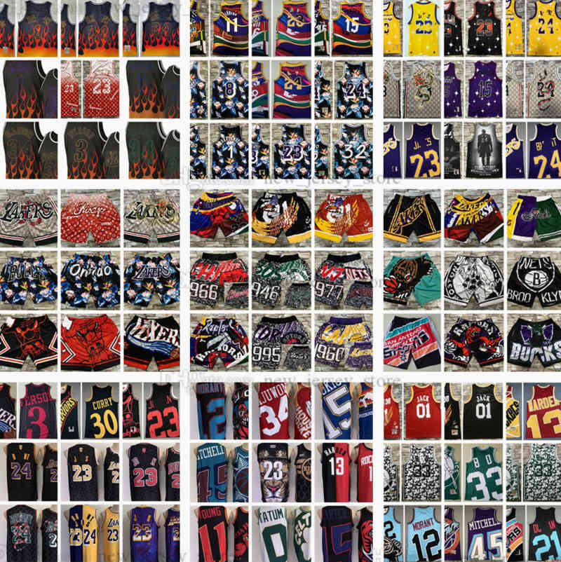 

Digital Print Big Face Mitchell and Ness Retro Basketball Jerseys Pocket Shorts Morant Harden McGrady Hardaway Tatum Grant Jokic Hill Young Steve Mutombo Smith