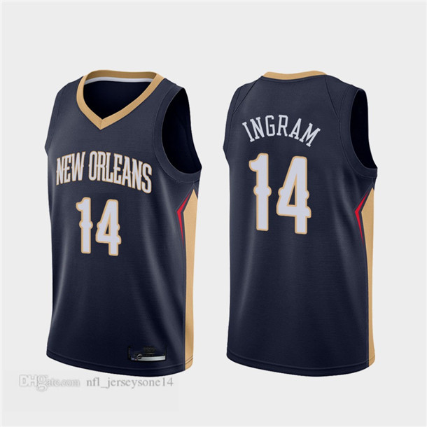 

Custom Mens new orleans''Pelicans''1 Zion''Williamson 2 Lonzo''Ball 14 Brandon''Ingram white blue Throwback City Basketball jersey