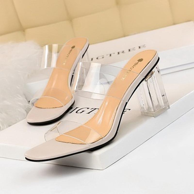 

Sandals Slides Woman Shoes Sexy Casual Fashion Slipper Women High Heels Sandalias De Tacon Sandal Platform, Beige