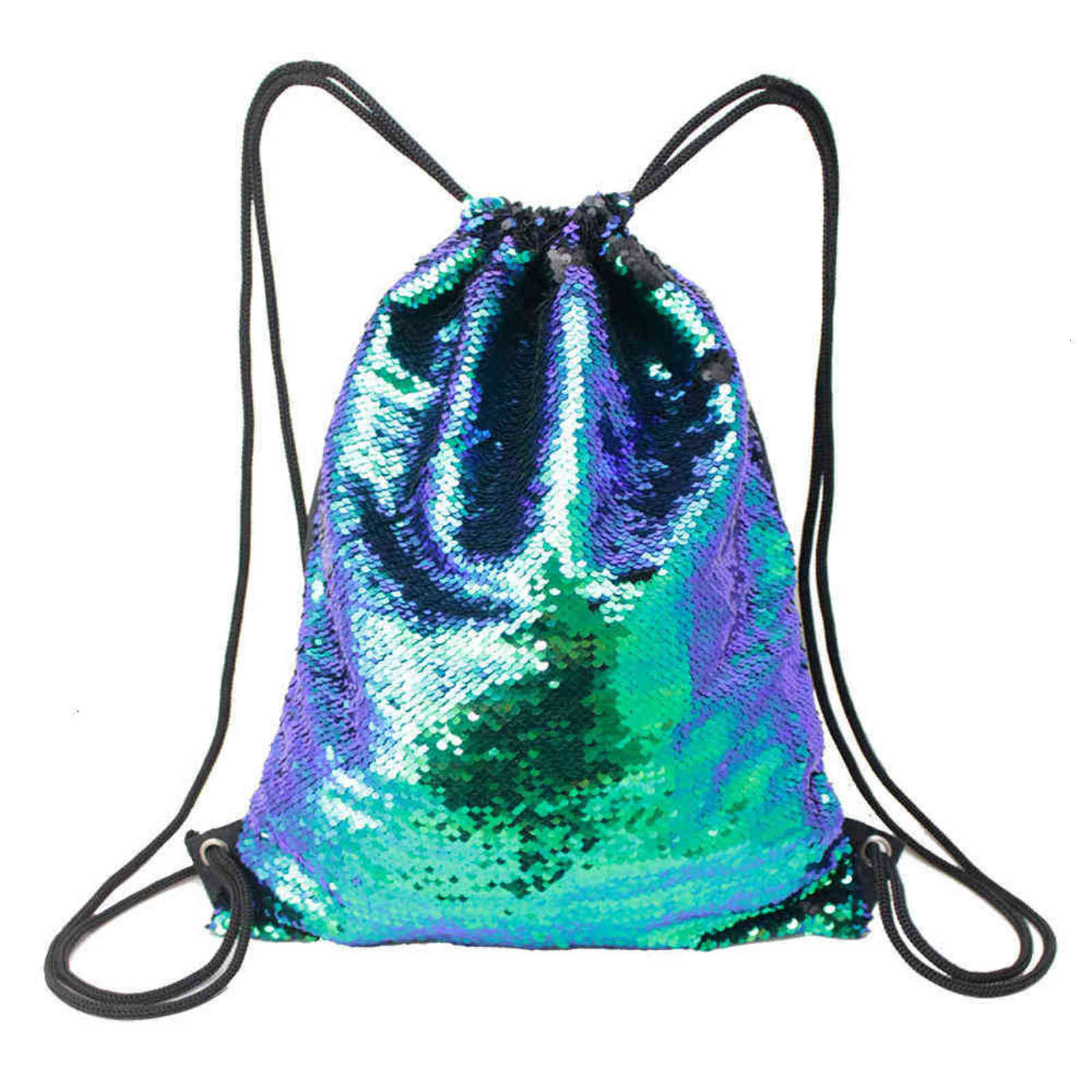 

HBP Non-Brand Q flip color changing Sequin Sports Bag Drawstring pocket outdoor Backpack sport.0018, Red