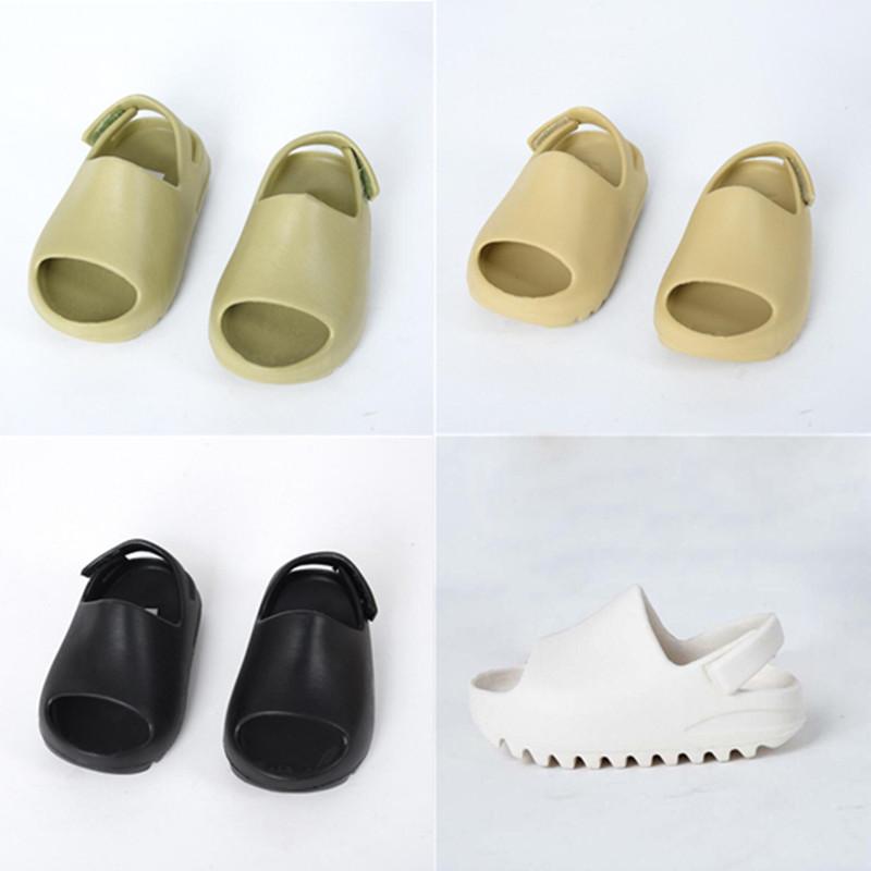 

Infant Childrens Shoes Kanyes Wests Foam Runner Slides Sandals Resin Bone Beach Slipper Kids Boys Toddler chaussures enfants Slippers uBj, Black;red