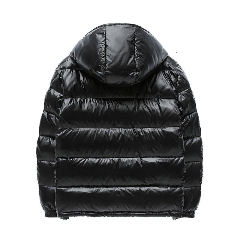 

Monclair Winter Warm Men Jacket Coat Casual Autumn Hooded Mens Short Thick Down Jacket White Duck Down Parka Male Glossy Fashio, Black