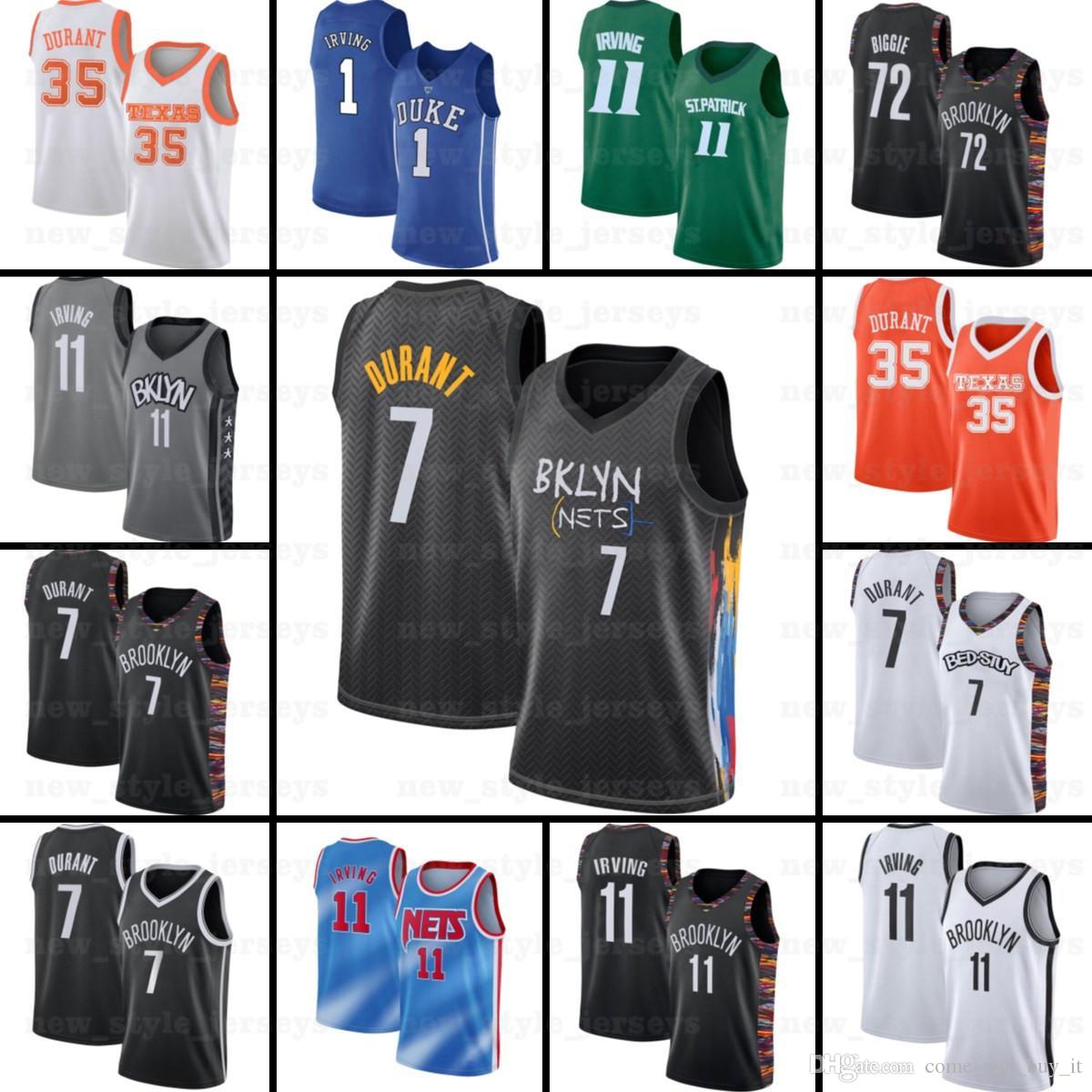 

13 Harden 7 Kevin 11 Kyrie Durant Irving Brooklyn Nets Men Jersey James x7 Dinwiddie college Spencer Basketball Jersey, Black;red
