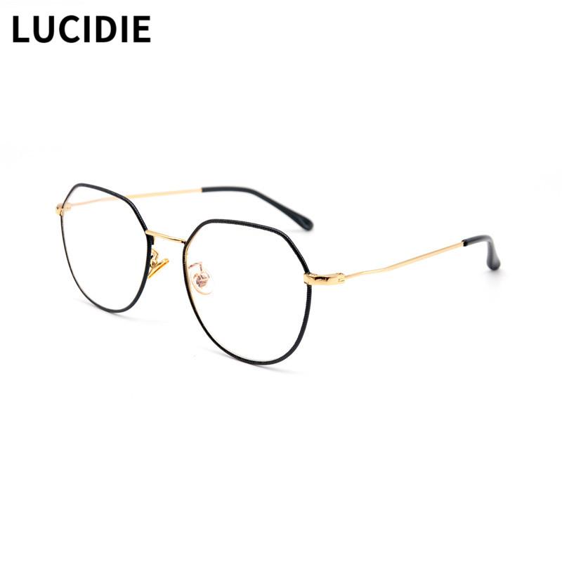 

Metal Glasses Full Frame Men Square Myopia Women Optical Eyeglasses 2021 Unisex Korean Polygon Oversized Eyewear Fashion Sunglasses Frames