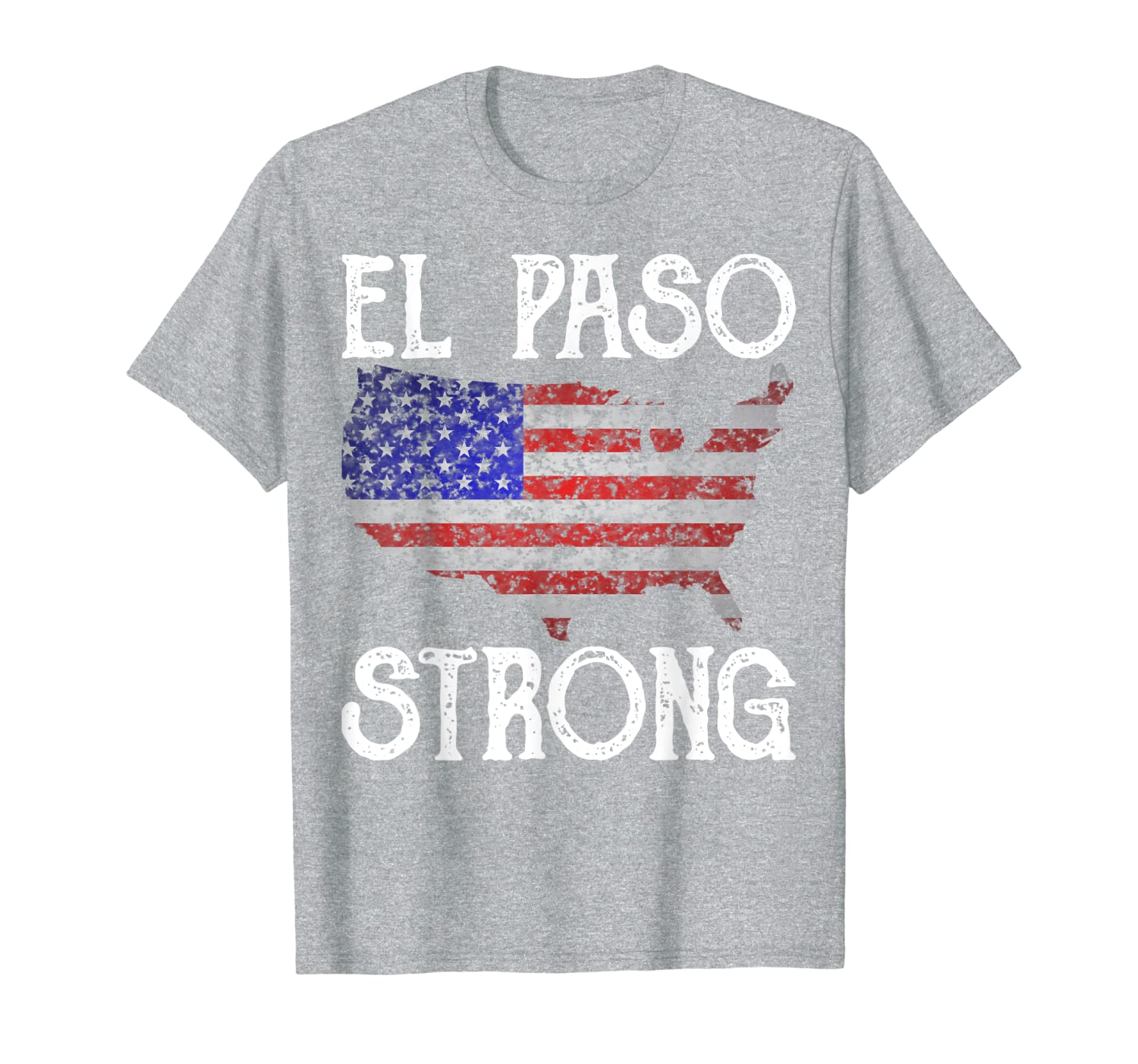 

el paso strong american map distressed gift t-shirt, White;black