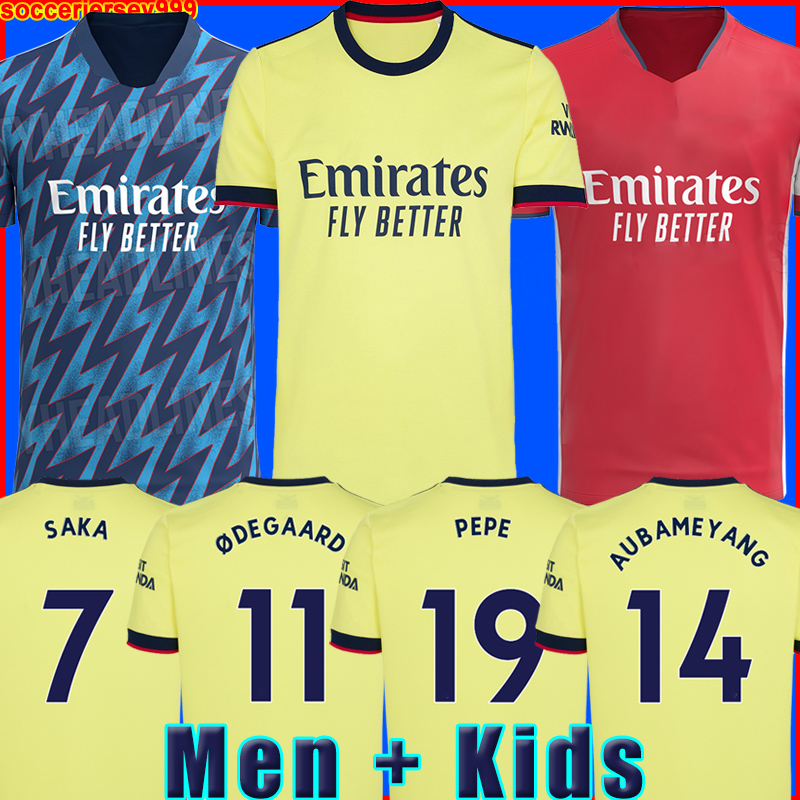 

Arsen soccer jersey Fans Player version Gunners 21 22 ØDEGAARD PEPE SAKA THOMAS WILLIAN NICOLAS TIERNEY 2021 2022 football shirt Men + Kids kit away yellow fourth 4th, Kids home