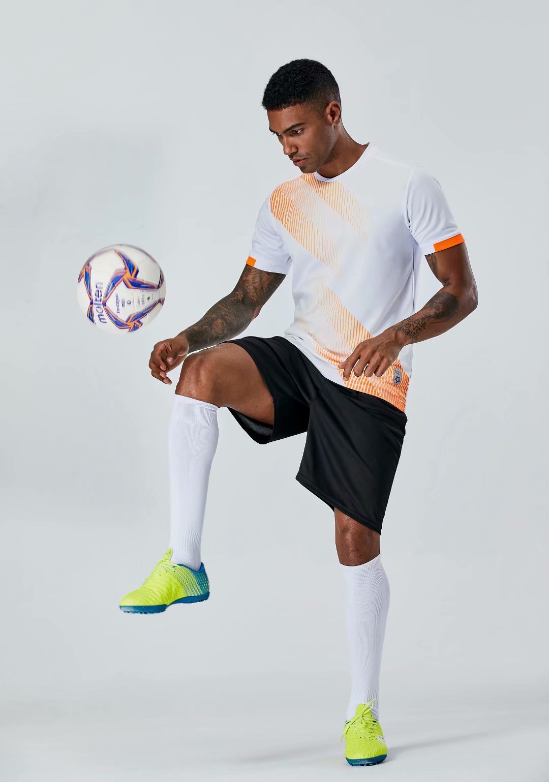 

#0157 Football uniform men+kids soccer Jersey printing team custom track and field sports short-sleeved shirt, Black;yellow