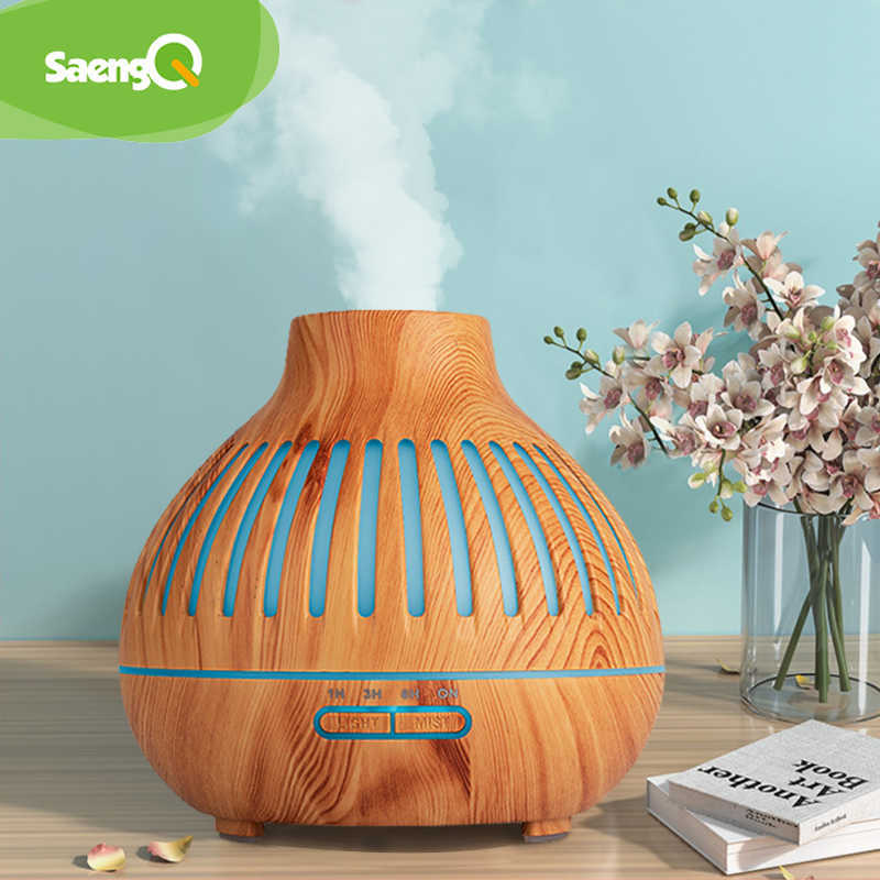 

saengQ Aroma Diffuser Electric Air Humidifier Ultrasonic 400ML Essential Oil Remote Control LED Cool Mist Maker Fogger 210724