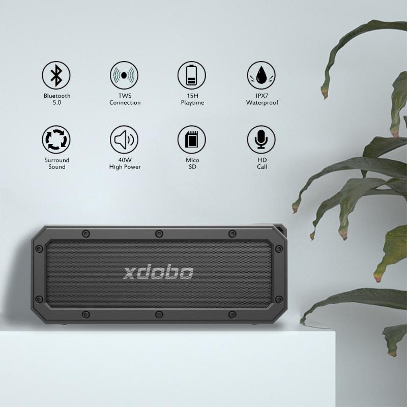 

Portable Speakers XDOBO X3 40W Wireless Speaker Bluetooth Bar Subwoofer Deep Bass TWS Type-C IPX7 Waterproof 8-15 Hours BT4.2