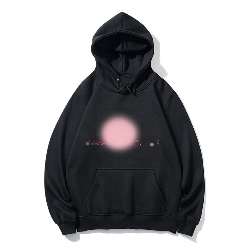 

Men's sweater autumn and winter high-end embroidery hoodie, Black