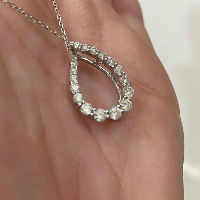

Pendant Necklaces CAOSHI Fashion Style Water Drop Shaped Necklace For Women Simple Design Statement Jewelry Daily Collocation Accessories, Silver