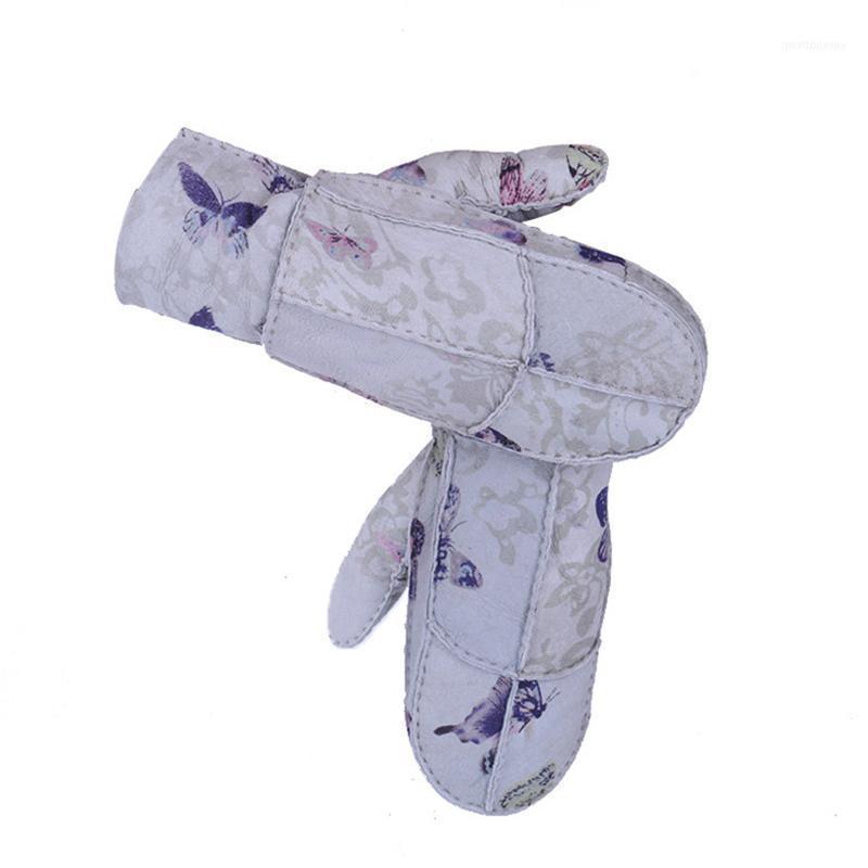 

Fashion Skiing Gloves Women Sheepskin Mittens Real Fur Sheep Genuine Leather Winter Warm Thickening Windproof For Women1