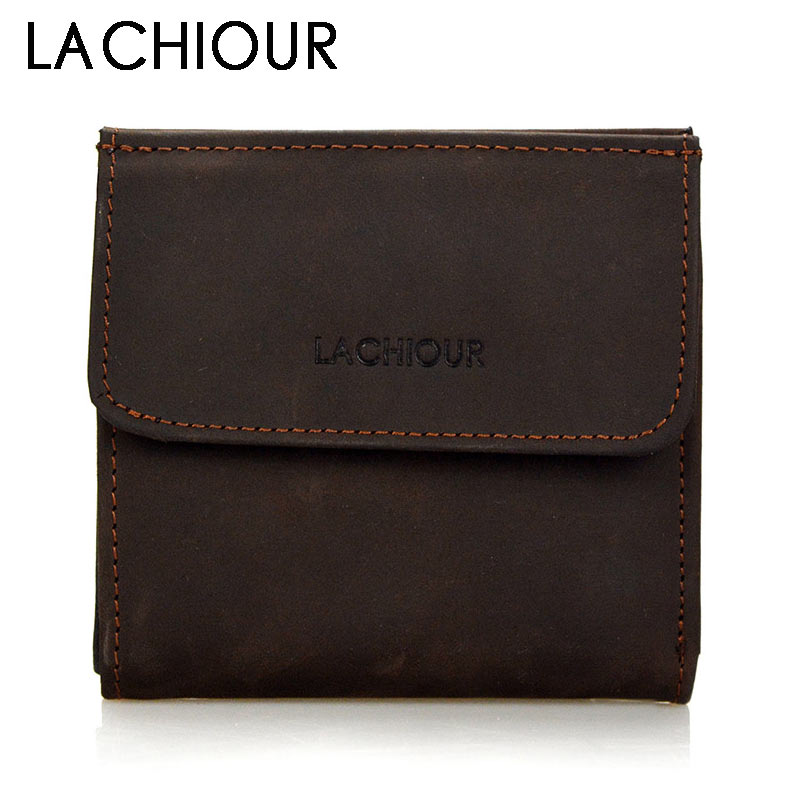 

Men Genuine Leather Purse Small Slim Pocket Bifold Card Holder for Coin Money Wallets, Dark coffee