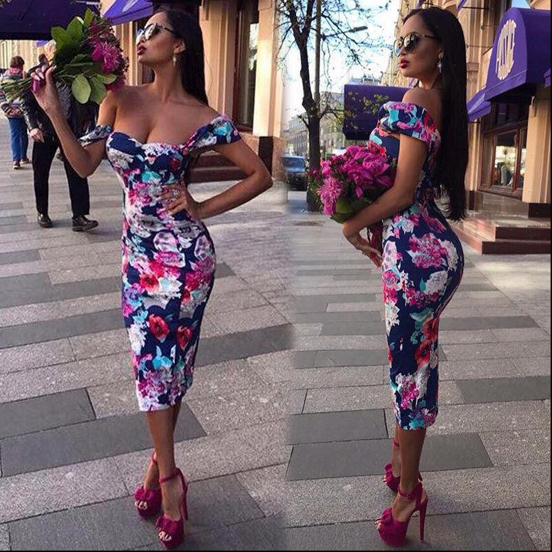

boho womens dresses holiday off shoulder bodycon floral maxi ladies beach party dress drop good quality, Black;gray
