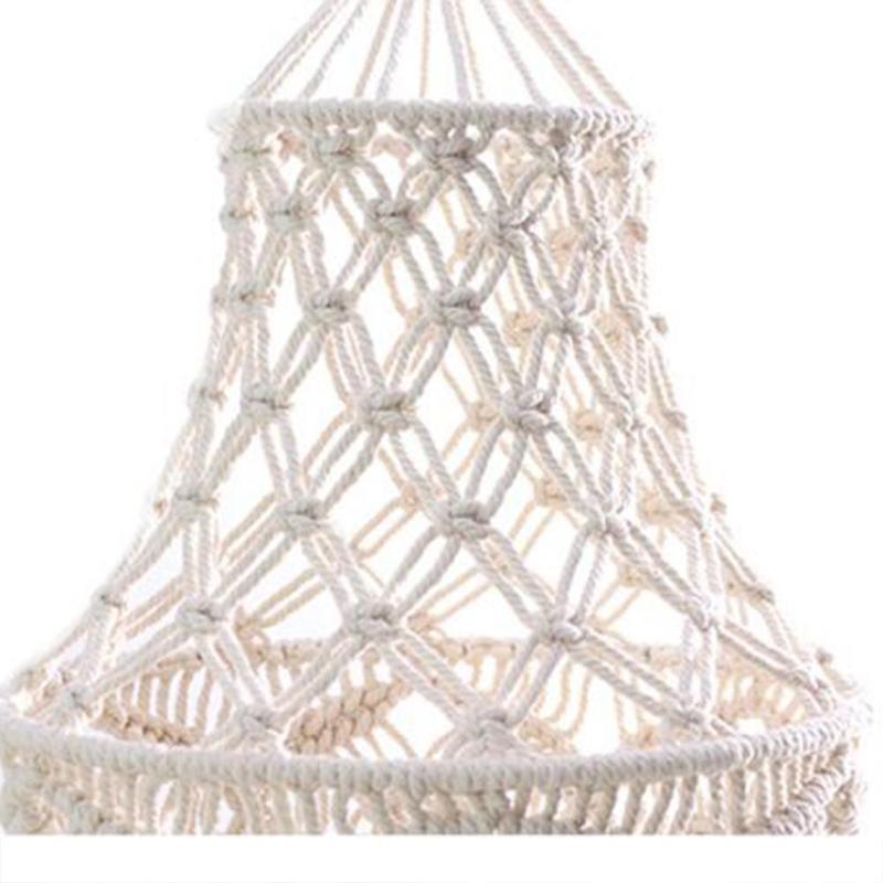 

Lamp Covers & Shades Light Cover Cotton Tassel Hand-woven Lampshade Protective Decoration