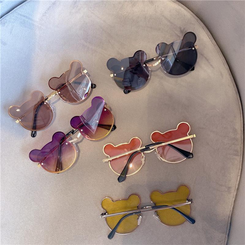 

Sunglasses Girls Boys Fashion Baby Glasses Trendy Children's Cute Cartoon Bear Anti-glare Anti-radiation, White;black