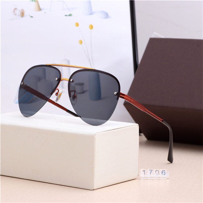 

Retro Polarized Luxury Mens Designer Sunglasses Rimless Gold Plated oval Frame Brand Sun Glasses Fashion Eyewear With box Case