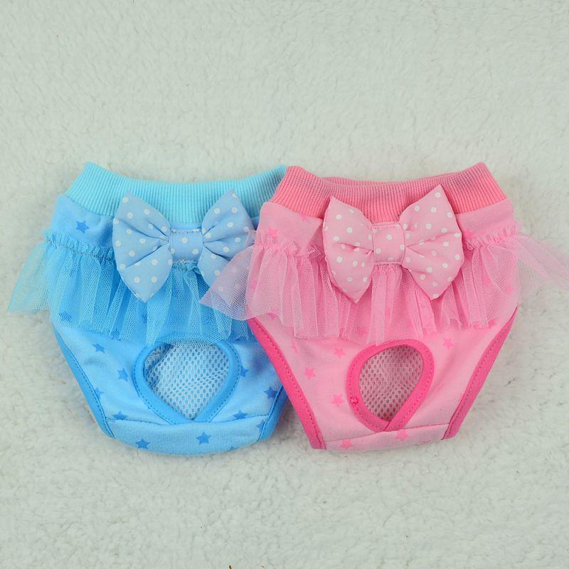 

Dog Apparel Physiological Pants Diaper Clothes Elasticity Underwear Panties Chiffon Cute Puppy Cat Pet Supplies S-XL Q