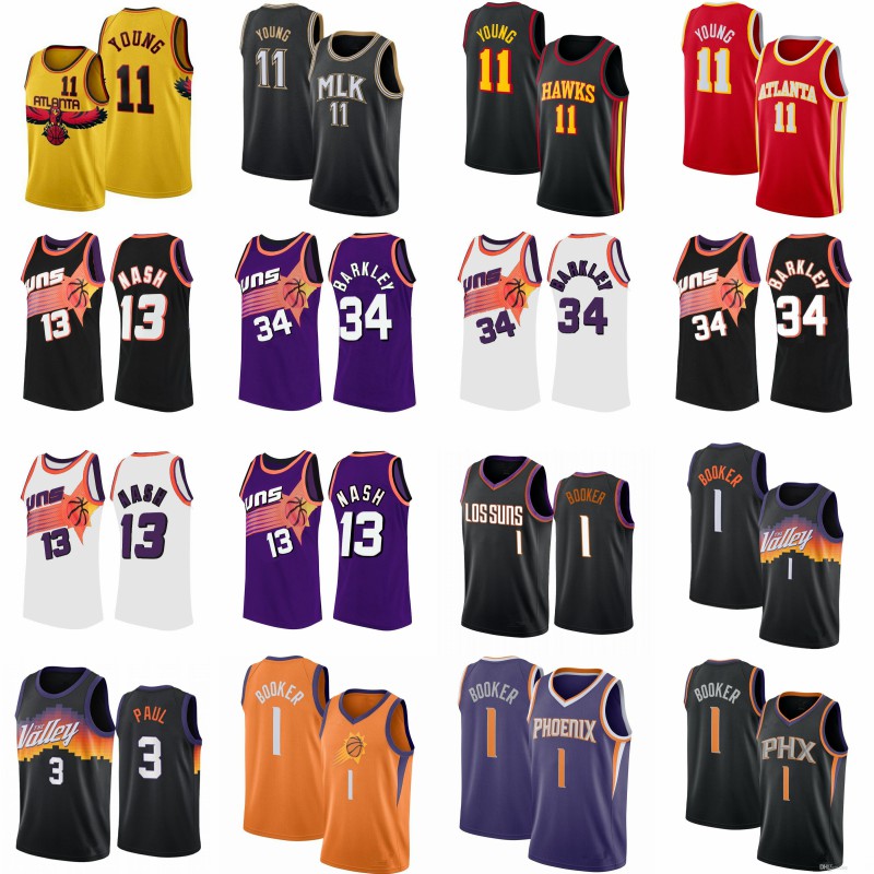 

Trae 11 Young Basketball Jerseys Men Vintage Chris 3 Paul Atlanta's hawks's phoenix's suns's Devin 1 Booker Steve 13 Nash Charles 34 Barkley City retro shirt, Nik