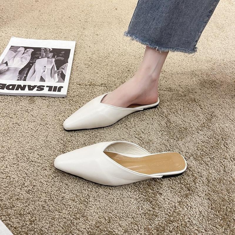 

Slippers The Spring/summer 2021 Fashion Go-to Mueller Shoes Pointed Flat Loafers Women, Apricot