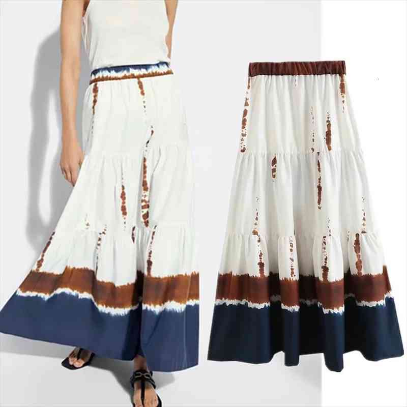 

withered folk vintage printing women skirts high waist summer fashion faldas mujer moda holiday midi womens, Black