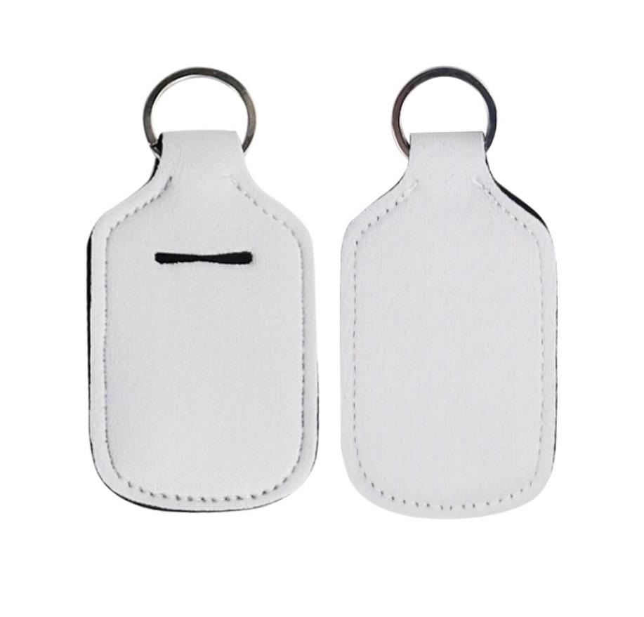 30ml Hand Sanitizer Bottle Holder Keychain Neoprene Liquid Soap Bottle Holder Keychain Blank White and Soft Ball Printing Colors SN3050-image-707627524