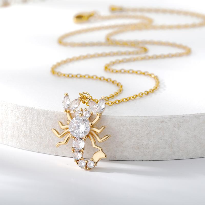 

Pendant Necklaces Gothic Animal Scorpion CZ For Women Creative Gold Silver Color Clavicle Chain Punk Hip Hop Necklace Jewelry