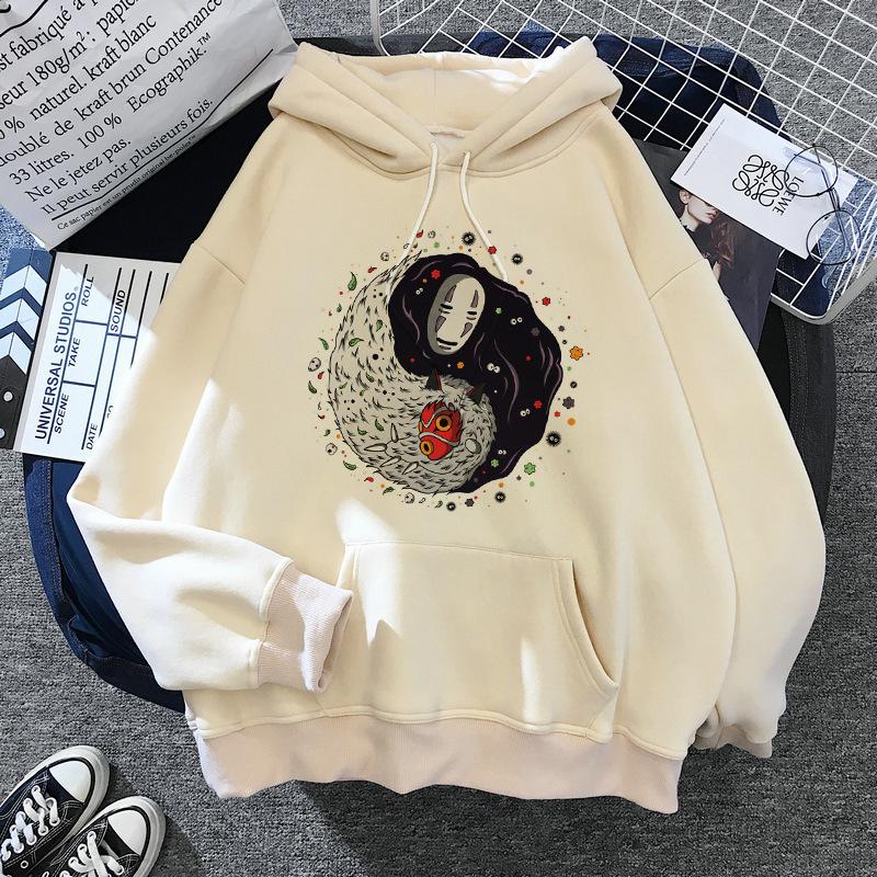 

Men's Hoodies & Sweatshirts Anime Spirited Away Ponyo No Face Man Graphic Men Women Harajuku Ogino Chihiro Pullover Sweatshirt, 01