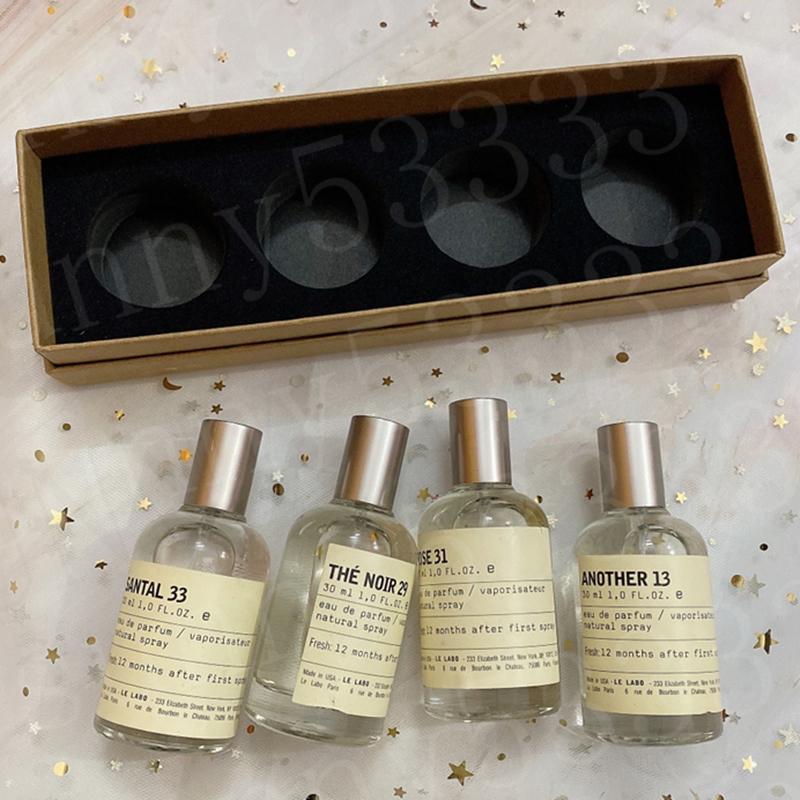 

Unisex Car Air Freshener Le Labo Discovery Set 30ml 4pcs Perfume Gift kit Santal 33 Rose 31 The Noir 29 Another 13 Eau De Parfum Lasting fragrance