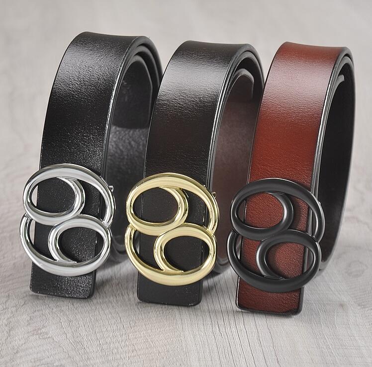 

2021 Fashion Big buckle genuine leather belt with box designer men women high quality mens belts 520, Black;brown