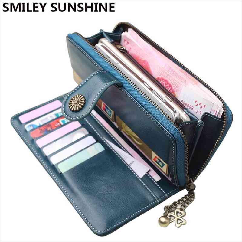 

women clutch wallet split leather ladies wallets female long zipper purse big coin phone bag vallet, Red;black