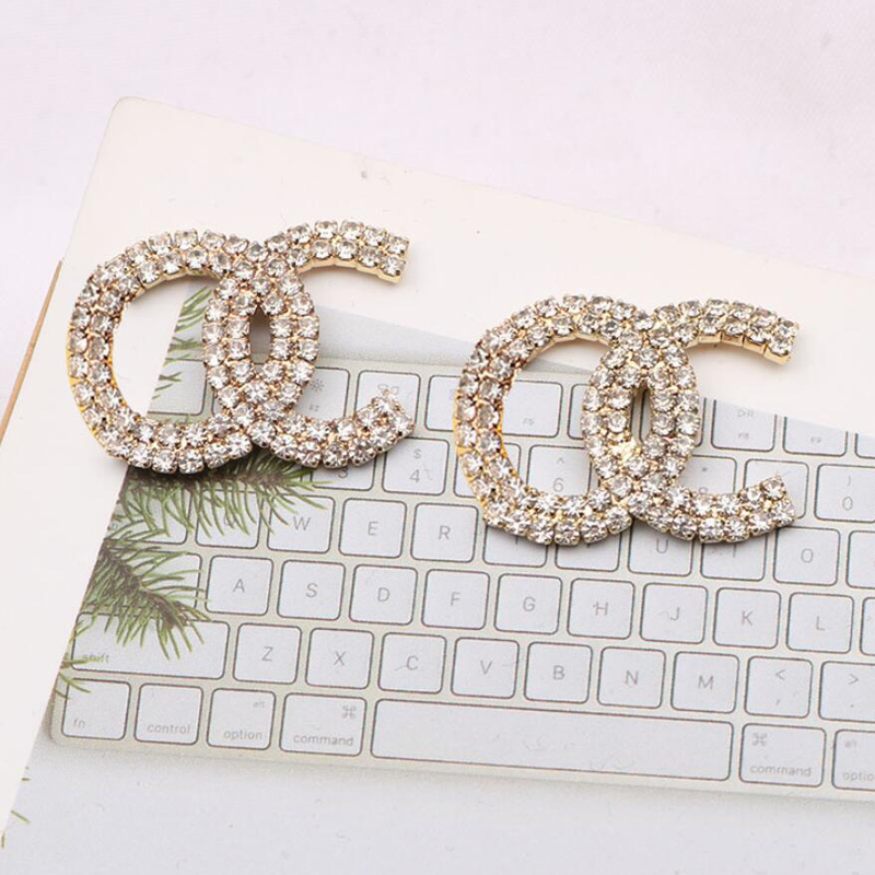 

Luxury Brand Women Earrings Designers Ear Stud 18K Gold Plated 925 Silver Plated Crystal Geometric Earring For Wedding Party Jewerlry Accessories ER0005-0006