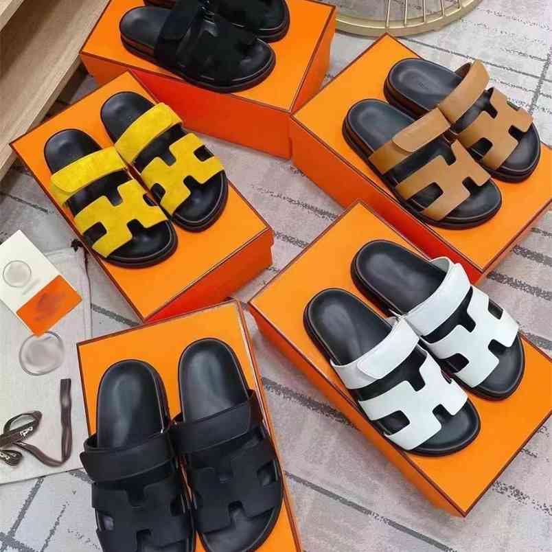 

Wholesale High men's and women's identical ins ugly cute version 2021 exterior fashion sandals h slippers Luxurysss designersss shoes yw, Black