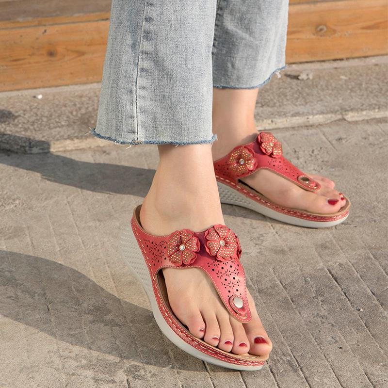 

Flip Flops Woman 2021 Summer Clip Toe Sandals Beach Shoes Women Brand Design Wedges Breathable Sandalias Slippers, Black