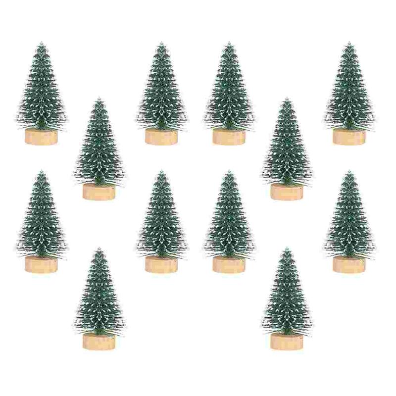 

Christmas Decorations 12Pcs Vivid Realistic Xmas Tree Tabletop Adornment Natural Cedar