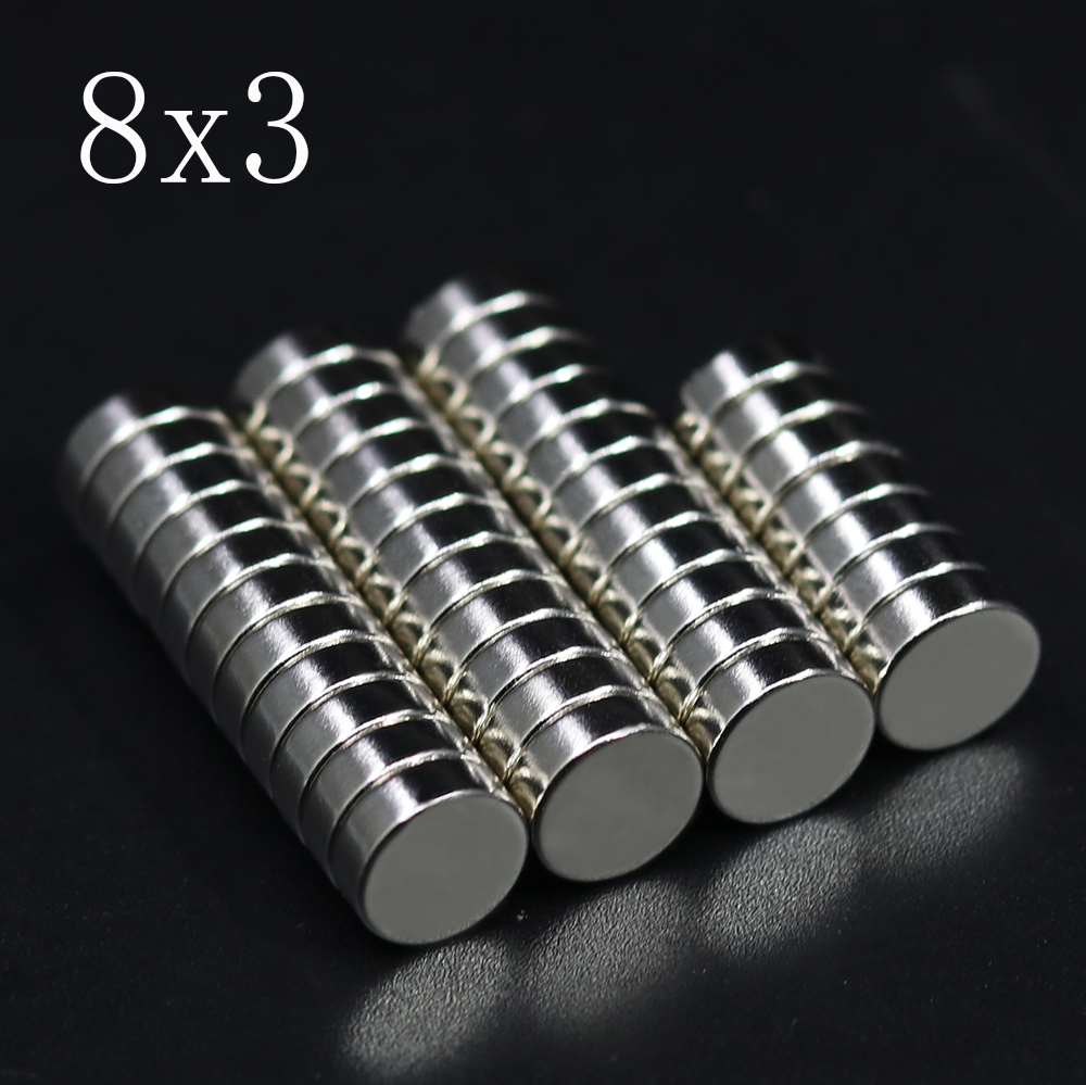 

50 Pcs 8x3 Neodymium Magnet 8mm x 3mm N35 NdFeB Round Super Powerful Strong Permanent Magnetic imanes Disc