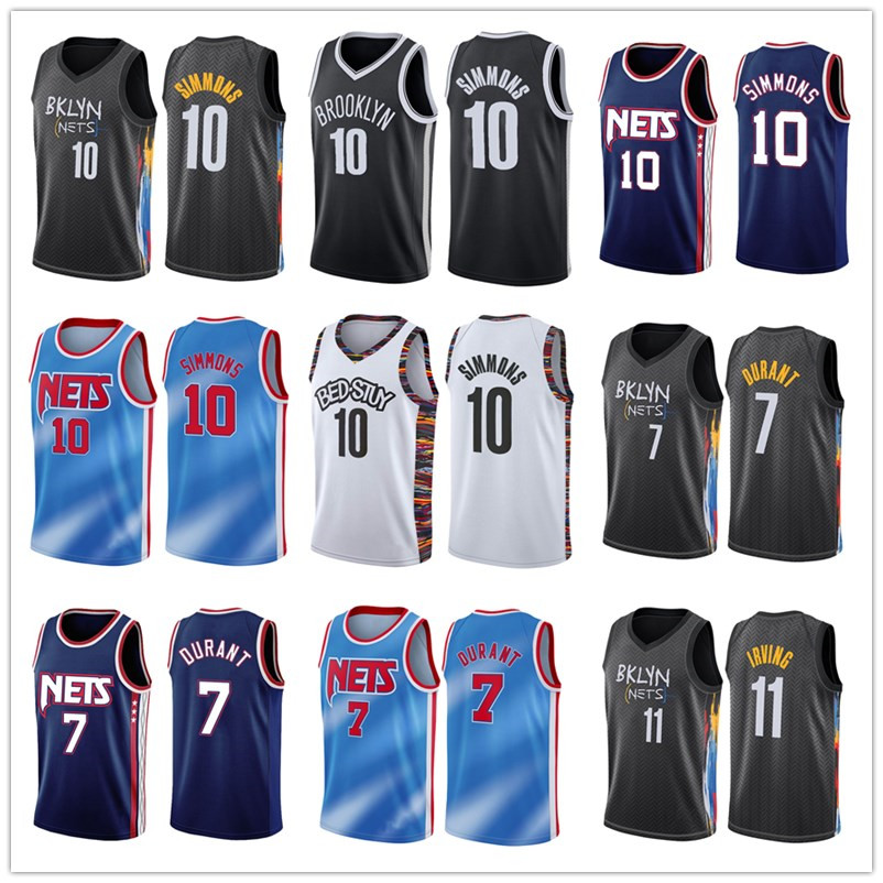 

Kevin 7 Durant Kyrie Jerseys Irving Basketball Jersey Ben 10 Simmons James Harden Black 72 Biggie Brooklyn''Nets''Mens White Blue 2022 2023 men, Men jersey